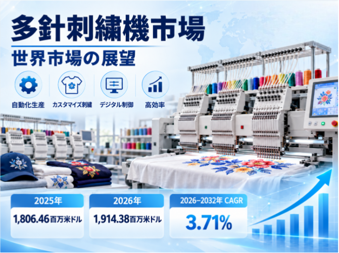 世界多針刺繍機市場の成長予測2026~2032